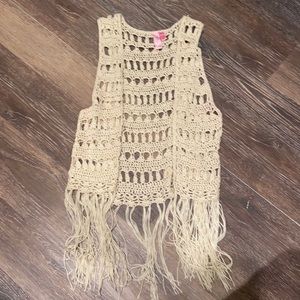 Crochet fringe vest